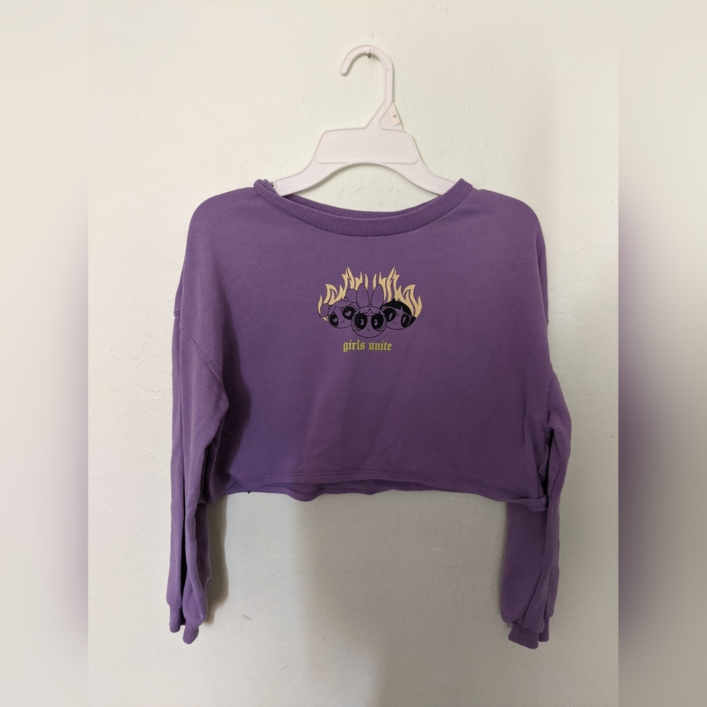 Power puff girls long sleeve crop top